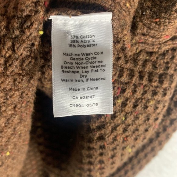 Talbots Sweater Women's Medium Brown Turtleneck Long Sleeve Side Button 7655 - Picture 6 of 8